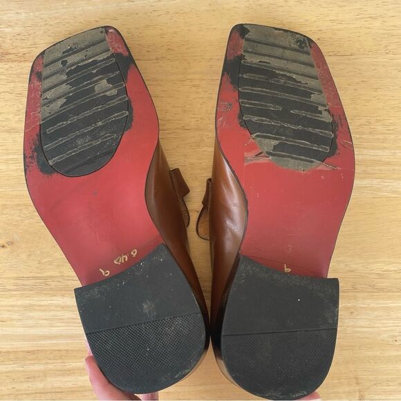 Vintage Borgesi Beverly Hills Light Brown Leather Handmade Shoes Size 43 - Picture 7 of 8